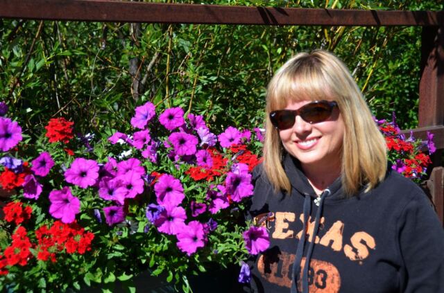Kathy and flowers - Beaver Creek