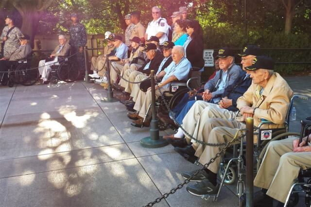 waiting for the ceremony to begin