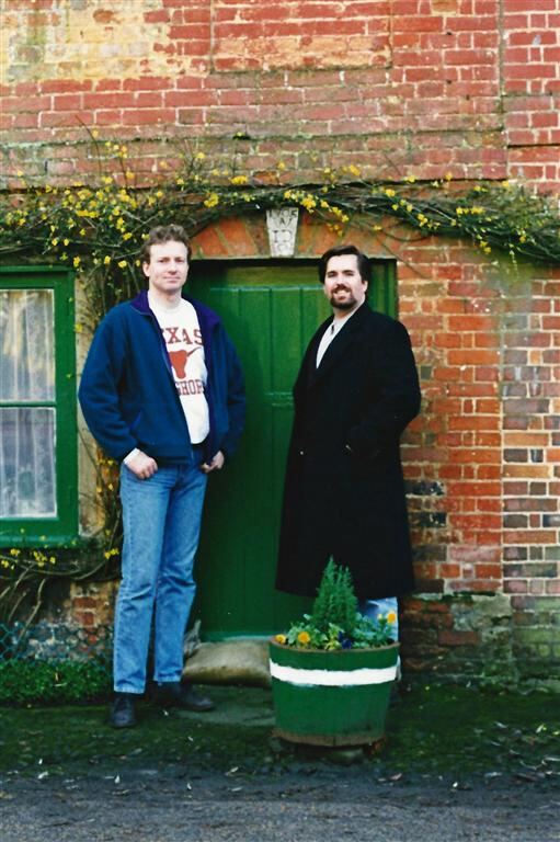 Julian and Roger - small 1705 door in Shere