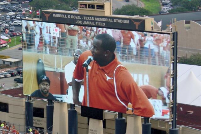 VY addresses the crowd