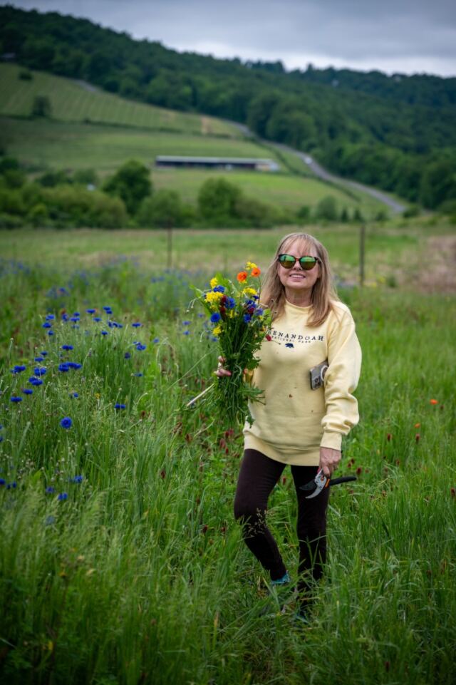 Kathy and wildflowers 2