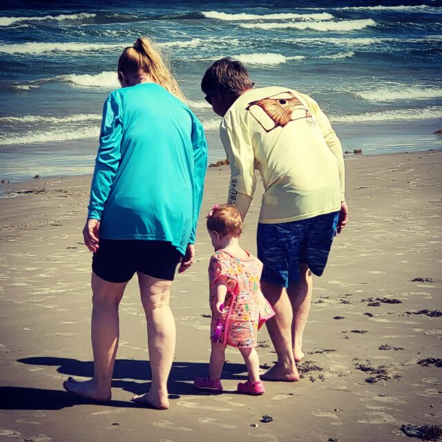 Great Aunt LeeLee and Great Uncle Steve walk with Shiloh