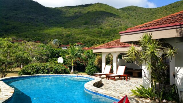 Virgin Gorda hills behind Villa on the Beach 4