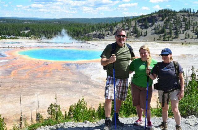 Roger, Mel, and Kathy - Grand Prismatic view