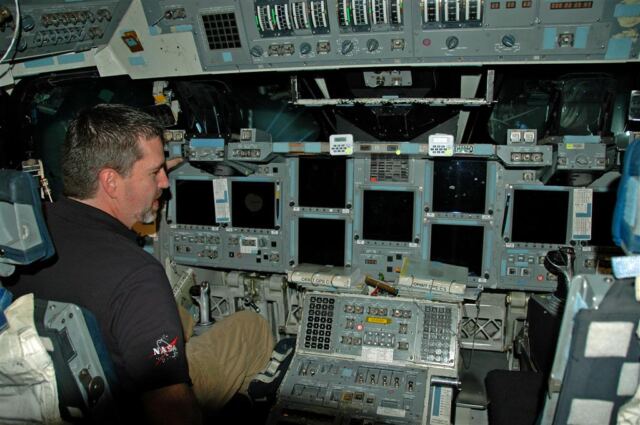 Sitting in the CDR seat - Space Shuttle fixed-base simulator