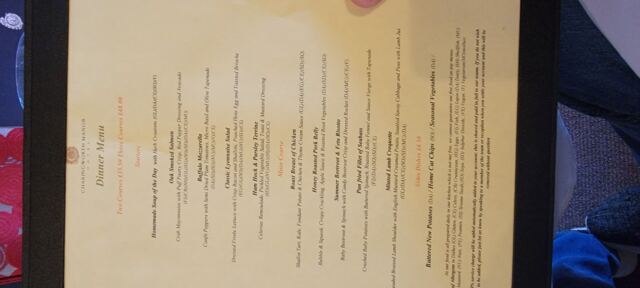 Tonight's menu