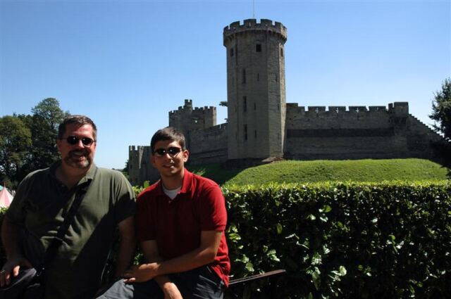 Dad, Andrew, and Warwick Castle