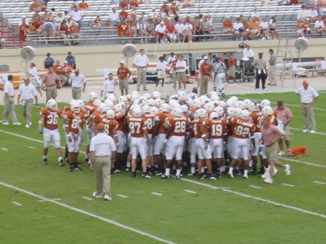 Team huddles for Cole Pittman memorial