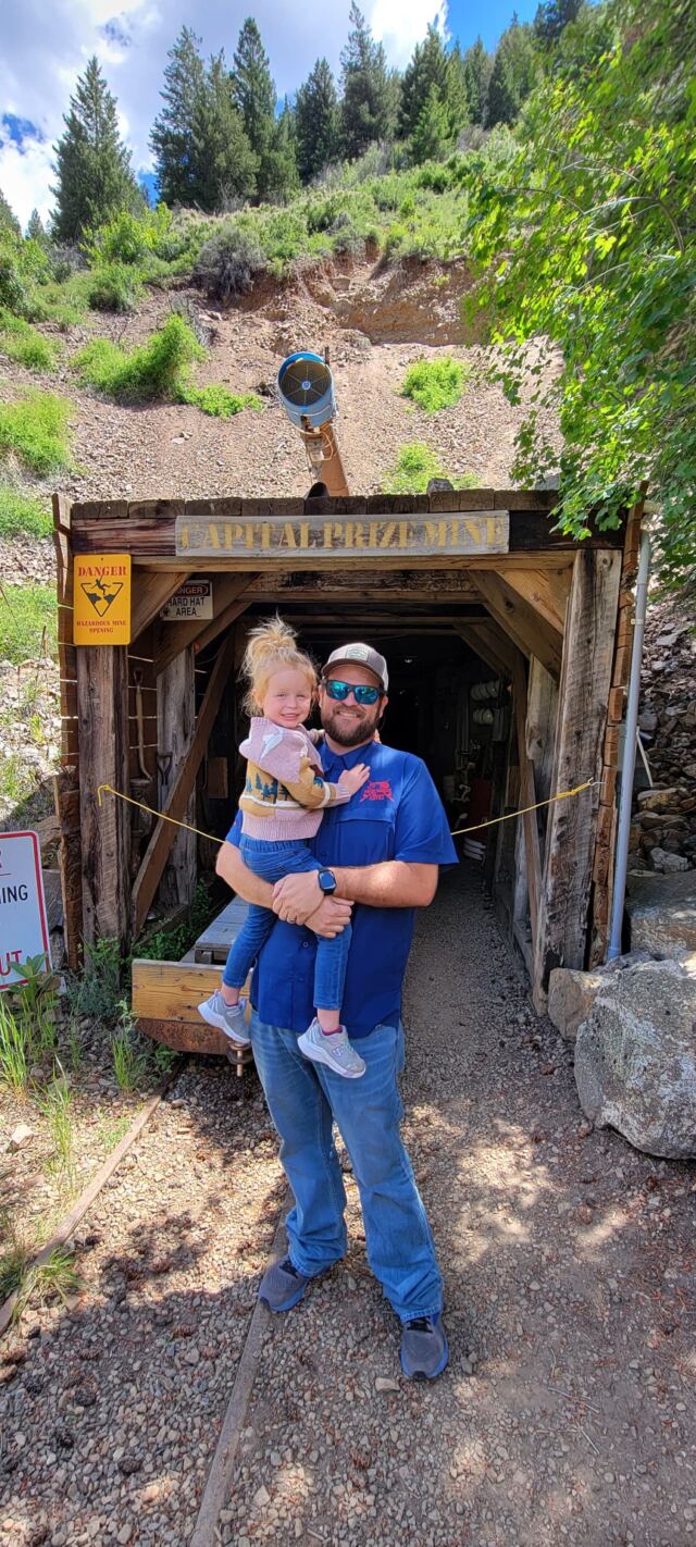 Shiloh and Daddy - mine entrance