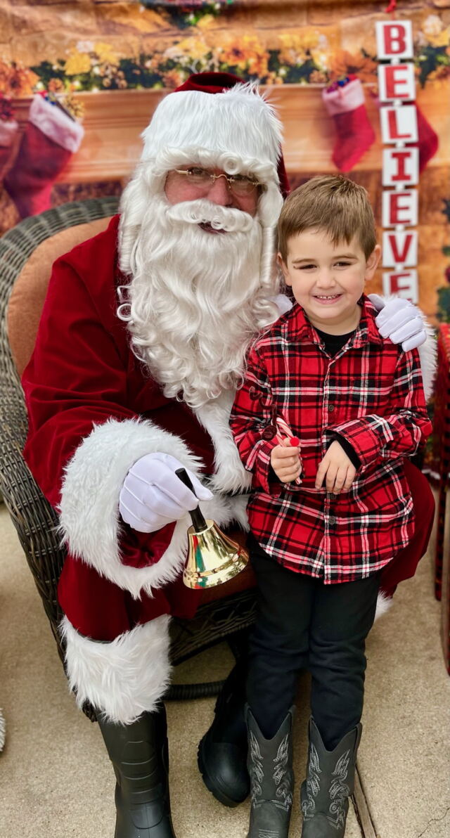 Someone is excited about Santa