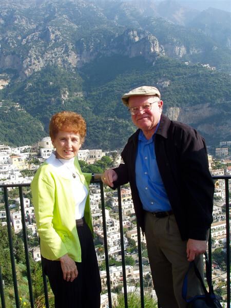 PO - Geri and Paul overlook Positano