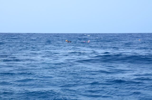 Kathy and Alex - snorkeling at RMS Rhone Marine Park 1