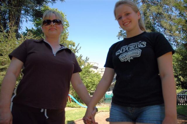 Kathy and Mel at the Eastnor Castle playground