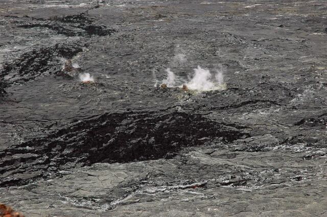 Steam still rises from Halema'uma'u