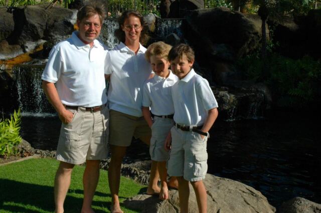 Steve, Patti, Nick, and Matt (waterfall)