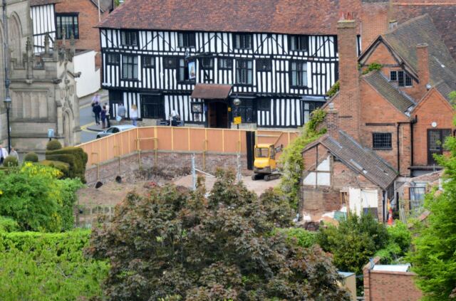 Archeological dig at Shakespeare's New Place - seen from RSC tower