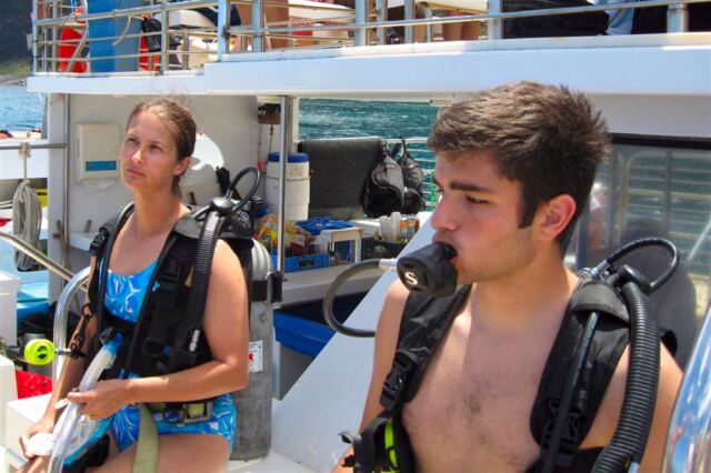 PO - Patti and Andrew prep for the dive