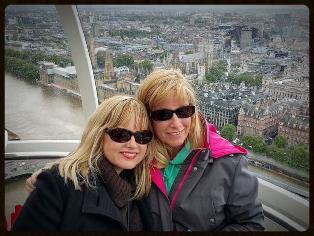 London Eye - Kathy and LeAnn rainy afternoon 1