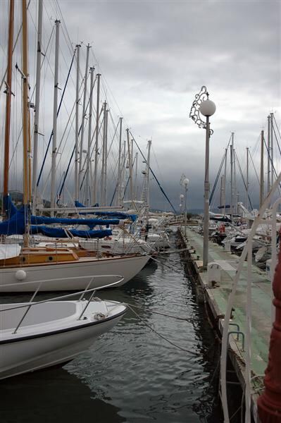 Sailboats and a foreboding sky