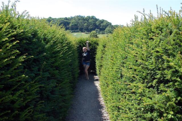 Melanie strikes a pose in the maze