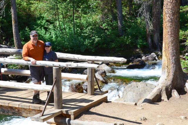Roger and Kathy - rapids bridge