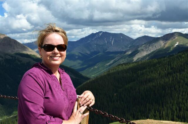 Kathy atop Independence Pass
