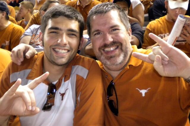Andrew and Roger in the stands