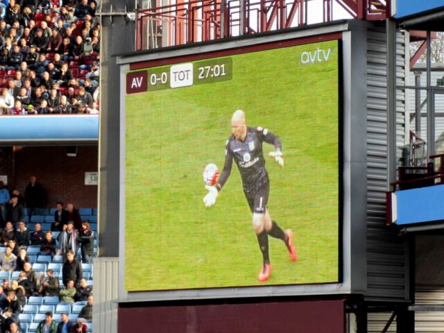 Villa v Spurs - Guzan on the big board