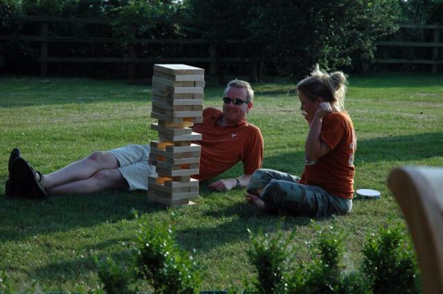 Julian and Melanie play 'Yard Jenga' (2)
