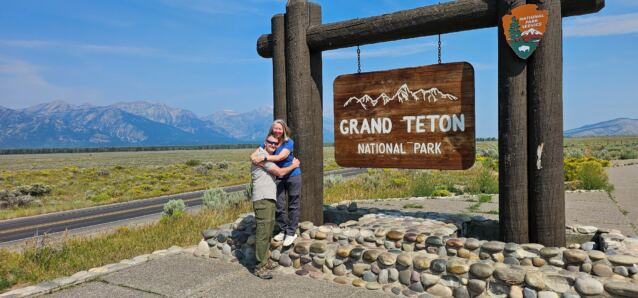 Paul-Sherrill at GTNP sign