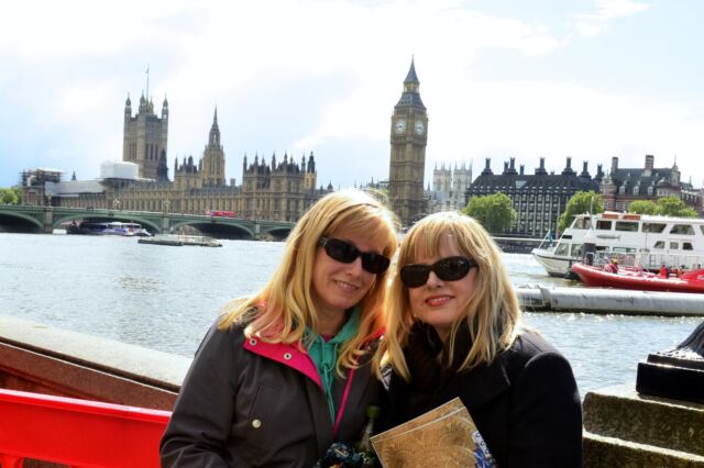 LeAnn and Kathy - across the Thames