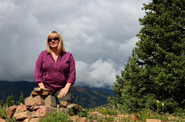Kathy on the peak
