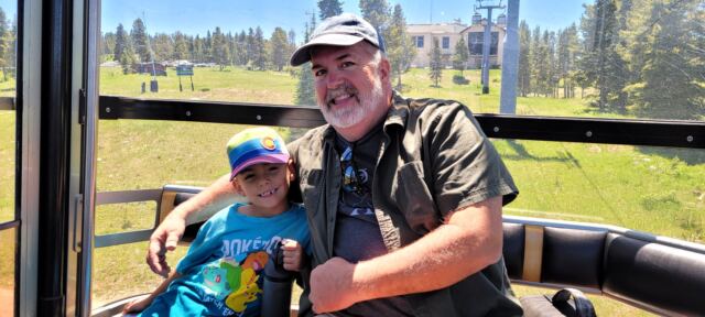 Cole and Grandpa - gondola ride