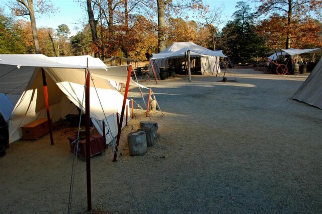 Walking through the campsite