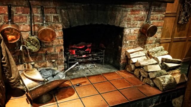 Feathers Hotel fireplace