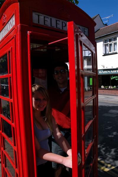 Melanie and Andrew - stuck in a phone booth