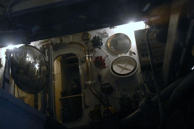Looking into aft turret