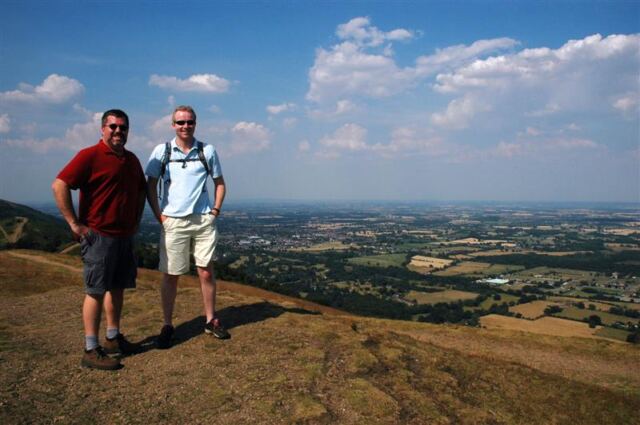 Roger and Julian atop the Malverns