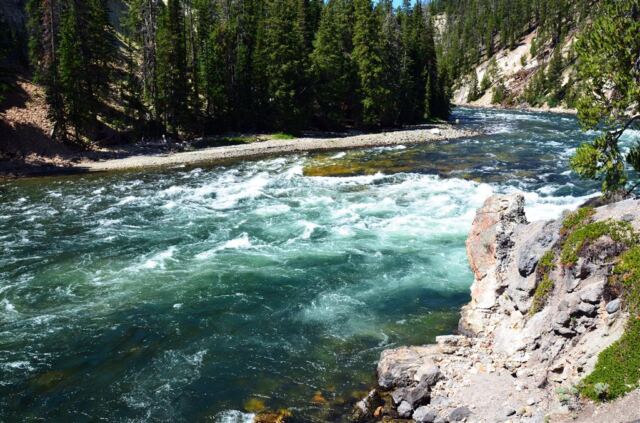 Yellowstone River approaching Lower Falls