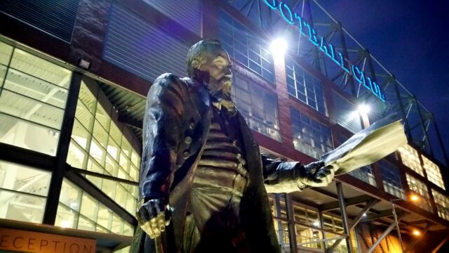William McGregor statue outside of Villa Park