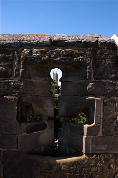 Warwick Cathedral through the arrow slits