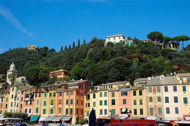 Portofino - buildings and hillside villa