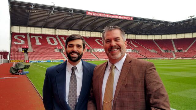 Andrew and Roger - prematch pitch-side at The Britannia (1)