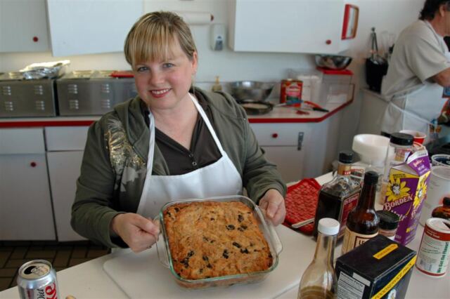 Kathy and the Amaretto bread pudding