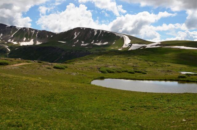 Small lake at the top of Independence Pass