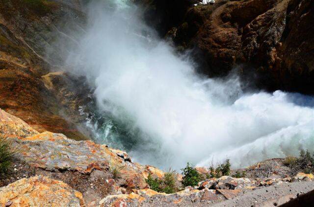Misty waterfall bottom