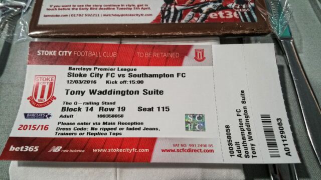 Stoke v Southampton - ticket