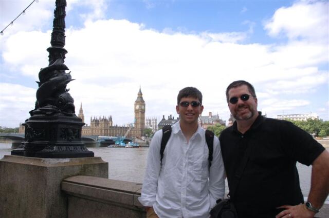 Andrew and Dad on the Thames