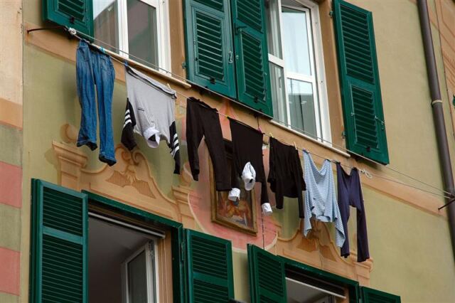 Clothes hung out to dry