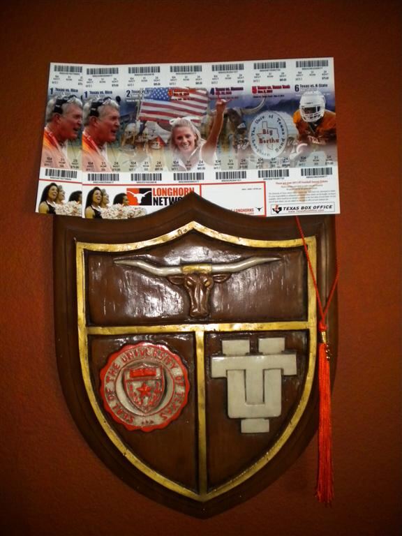 2011 Longhorn Football tickets and wall plaque